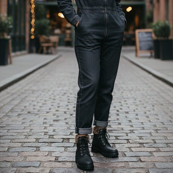 Timberland Shoes - NWOT Timberland Kinsley 6-Inch Waterproof Black/Faux Fur Booties – Sz 8M